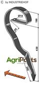 Brake tine, left - AgriParts