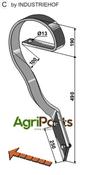 Brake tine, left model - AgriParts