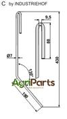 Following tine, right model - AgriParts