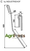 Following tine - outer left - AgriParts