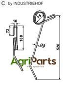 Following tine, right model - AgriParts