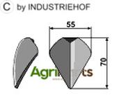 Weld-on tips from boron steel for harrow-teeth, hardened - AgriParts