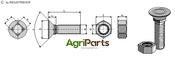 Plough bolt DIN 608 M11 X 1,5 X 65 and hexagon nut - AgriParts image