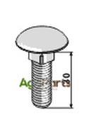 Saucer-head screw M12x1,75x30 - galvanized - AgriParts