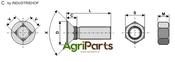 Plough bolt M12 x 1,75 x 30 and hexagon nut - AgriParts image