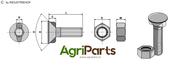 Plough bolt DIN11014 M12x1,75x35 with hexagon nut - AgriParts