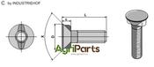 Plough bolt M12 x 1,75 x 35 - AgriParts