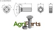 Plough bolt M12 x 1,75 x 38 and hexagon nut - AgriParts image