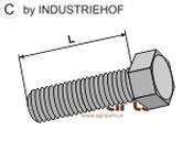 Hexagon bolt M12x1,75x45 without nut - galvanized - AgriParts image