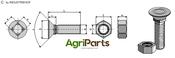Plough bolt DIN608 M12x1,75x85 and hexagon nut - AgriParts image