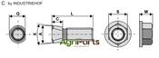 Plough bolt M14x2x34 with collar nut - AgriParts image
