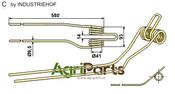 Hay rake tine - left - AgriParts