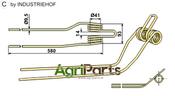 Hay rake tine - right - AgriParts