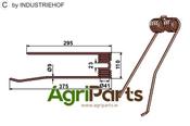Tedder tine - left - AgriParts