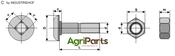 Plough bolt M16x1,5x60 and hexagon nut - AgriParts