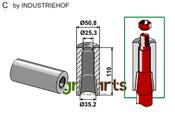Welding bush for tine with locking piston - AgriParts