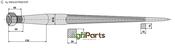 Pointed tine with cone-shaped nut - AgriParts