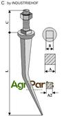 Cone shaped harrow teeth from boron steel, Rau model - AgriParts