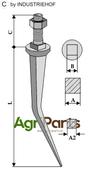Cone shaped harrow teeth from boron steel, Rau model - AgriParts