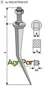 Cone shaped harrow teeth from boron steel, Rau model - AgriParts