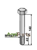 Hexagon bolt with metric fine thread - M16x1,5x140 - 8.8 - AgriParts