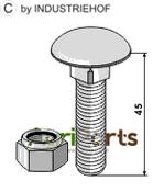 Saucer-head screw M12x1,75x45 with self-locking nuts - AgriParts image