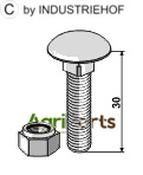 Saucer-head screw M8x1,25x30 with self-locking nuts - AgriParts image
