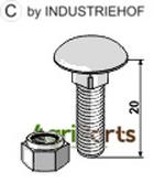 Saucer-head screw M8x1,25x20 with self-locking nuts - AgriParts image