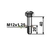 Hexagon bolt with metric fine thread - M12x1,25x40 - 8.8 - AgriParts