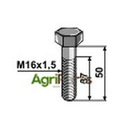 Hexagon bolt with metric fine thread - M16x1,5x50 - 12.9 - AgriParts