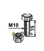 Hexagon bolt M10x1,5x15 with self-locking nut - AgriParts image