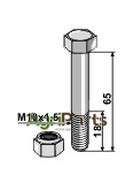 Bolt with self-locking nut - M10 - 10.9 - AgriParts image
