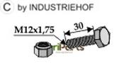 Hexagon Bolt M12x1,75x30 with self-locking nut - AgriParts image