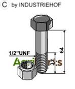Bolt with self-locking nut - 1/2''UNF - AgriParts image