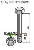 Bolt with self-locking nut - 10.9 - AgriParts image