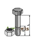 Hexagon Bolt M12x1,75x80 with self-locking nut - AgriParts image