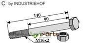 Hexagon Bolt M16x2x140 with self-locking nut - AgriParts image