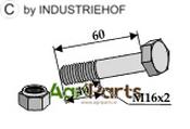 Hexagon Bolt M16x2x60 with self-locking nut - AgriParts image