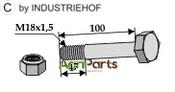 Hexagon Bolt M18x1,5x100 with self-locking nut - AgriParts image