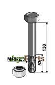 Hexagon Bolt M18x2,5x130 with self-locking nut - AgriParts image
