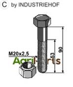 Bolt with self-locking nut - M20 - 10.9 - AgriParts image