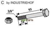 Bolt with self-locking nut - 3/8''UNF - AgriParts image