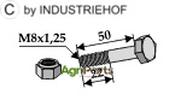 Bolt with self-locking nut - 5/16''UNF - AgriParts image