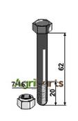 Bolt with self-locking nut - 7/16''UNF - AgriParts image
