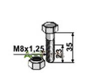Hexagon Bolt M8x1,25x35 with self-locking nut - AgriParts image