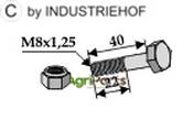 Hexagon Bolt M8x1,25x40 with self-locking nut - AgriParts image