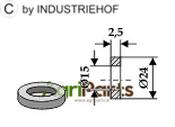 Washer Ø24x2,5xØ15 - AgriParts