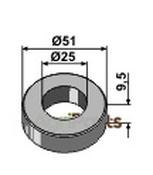 Washer Ø51x9,5xØ25 - AgriParts