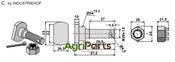 Blade bolt M 20 x 1,5 with hexagon castle nut - AgriParts image
