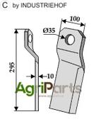 Twisted comminution blade - short - left - AgriParts image